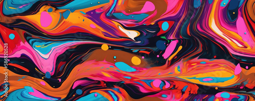 Fun melting colors, hand painted acrylic background. AI generated