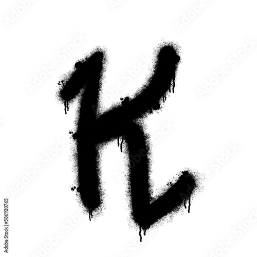 Letter K in graffiti style