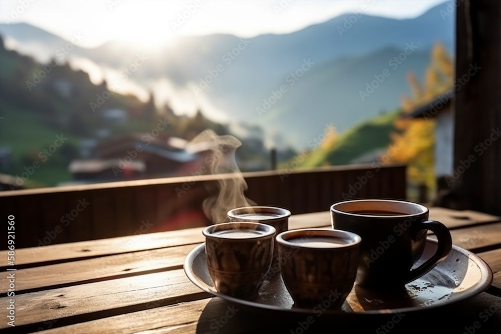 fresh coffee in the morning. Generative AI fresh coffee in the morning. Generative AI