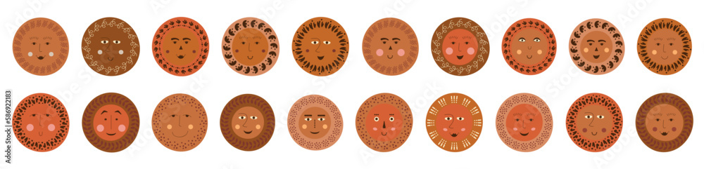 Fototapeta premium Male bizarre visage, abstract personage, mascot design, funny face, cute icon