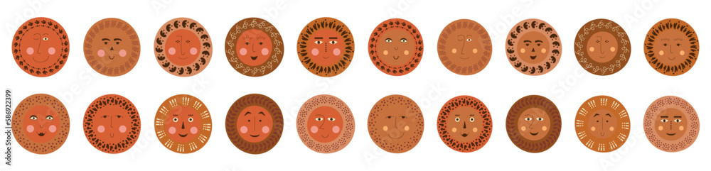 Fototapeta premium Male bizarre visage, abstract personage, mascot design, funny face, cute icon