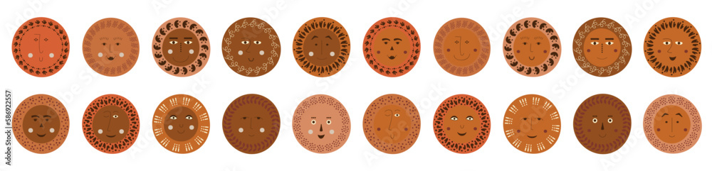 Fototapeta premium Male bizarre visage, abstract personage, mascot design, funny face, cute icon