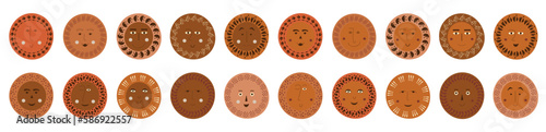 Male bizarre visage, abstract personage, mascot design, funny face, cute icon
