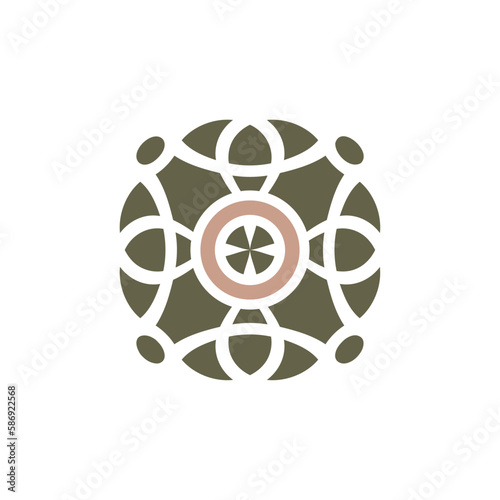 Initial letter O ornamental elegant pattern emblem frame logo