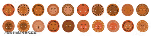 Male bizarre visage, abstract personage, mascot design, funny face, cute icon