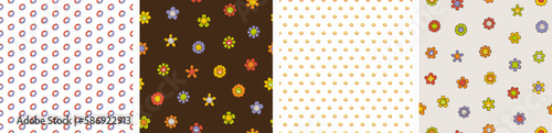 Smiling flower, abstract personage, mascot design, funny face, cute icon.