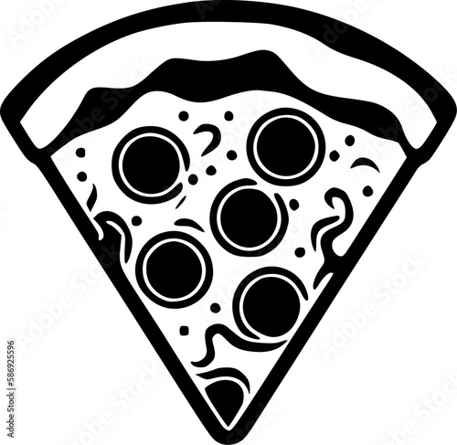 Pizza | Black and White Vector illustration