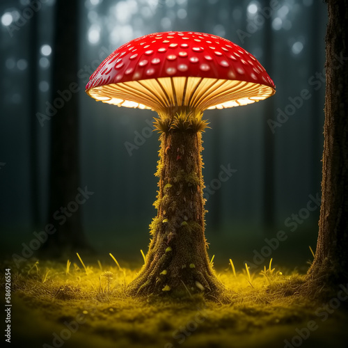 In a magical forest, a mush...