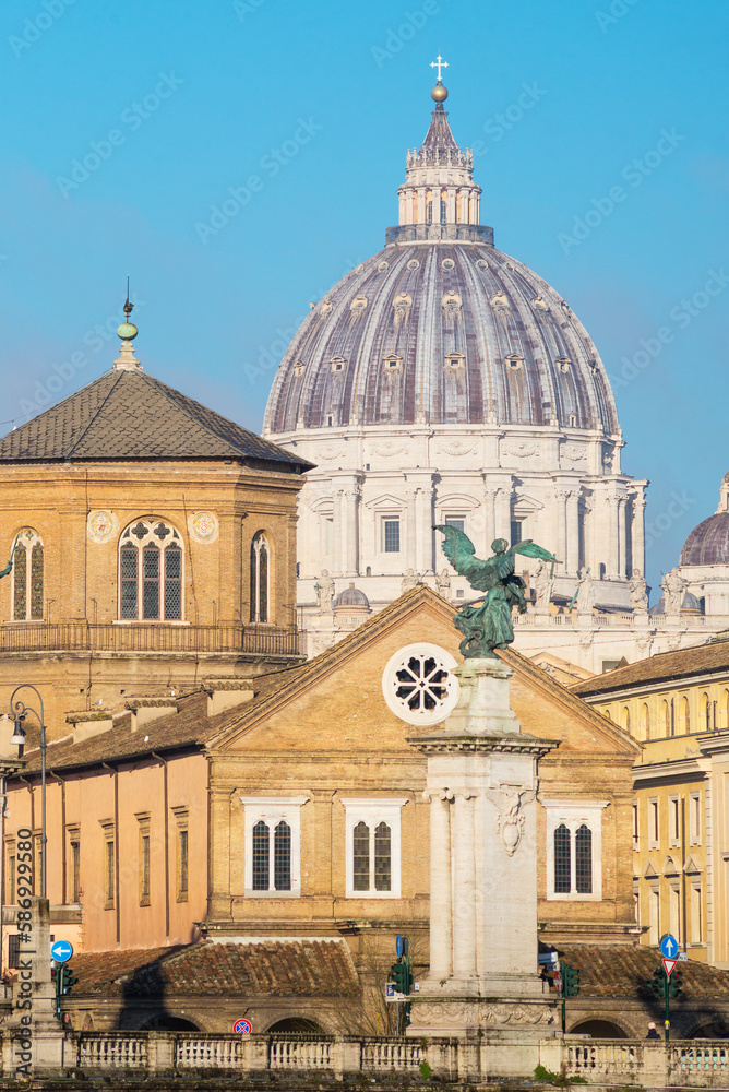 Dome of St Peter's Basilica (San Pietro) in Vatican City, Rome, Italy