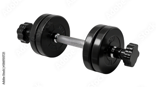 Dumbbell isolated on white space. Transparent cutout png. Generative AI
