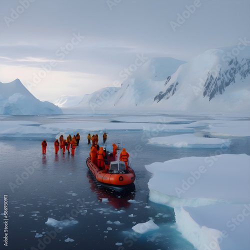 scientific expedition in Antarctica. Generative Ai