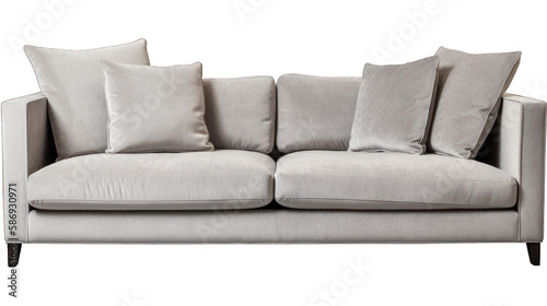 Modern couch sofa isolated on white background. Transparent png cutout. Generative AI © Generative Professor