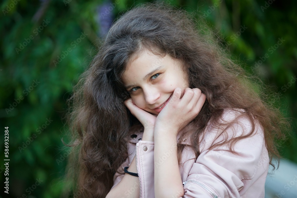 Photo shoot of a girl, portrait. Happy child