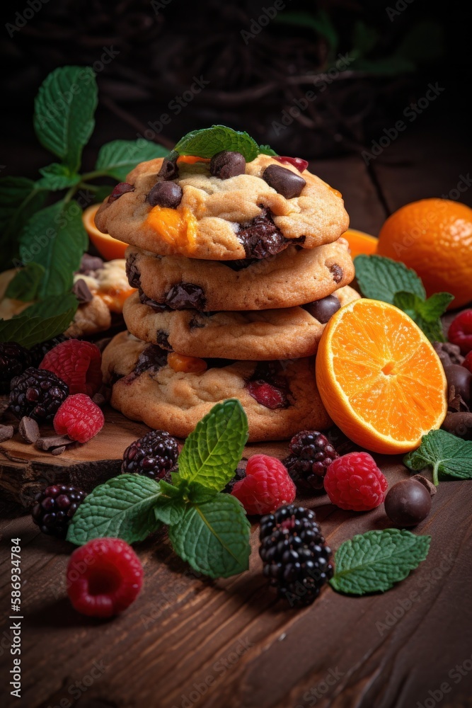 Fototapeta premium New york chocolat cookies with chips