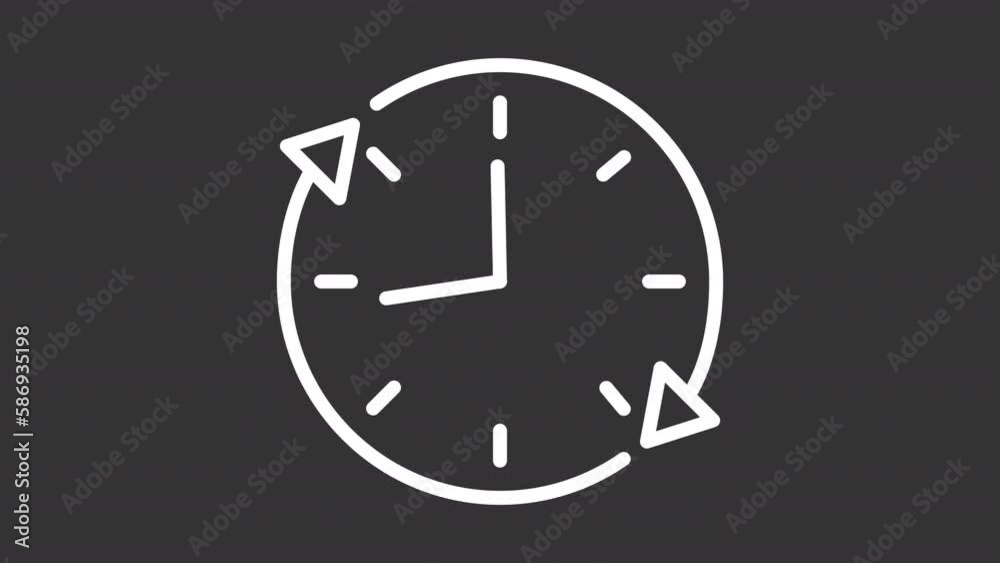 Animated time period white line icon. Wait-animation for website. Loop HD video with chroma key, alpha channel on transparent background, black solid background. Outline motion graphic animation Animated time period white line icon. Wait-animation for website. Loop HD video with chroma key, alpha channel on transparent background, black solid background. Outline motion graphic animation