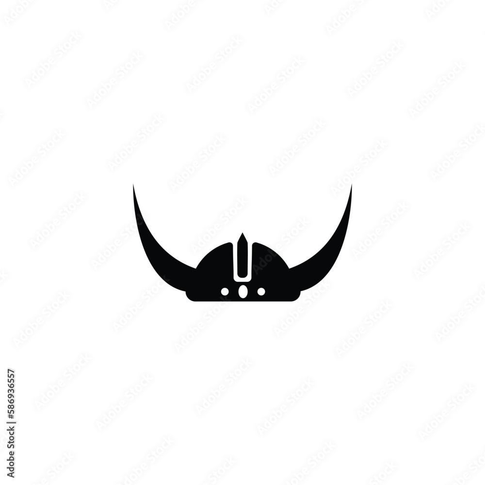 Fototapeta premium viking hat flat icon logo design