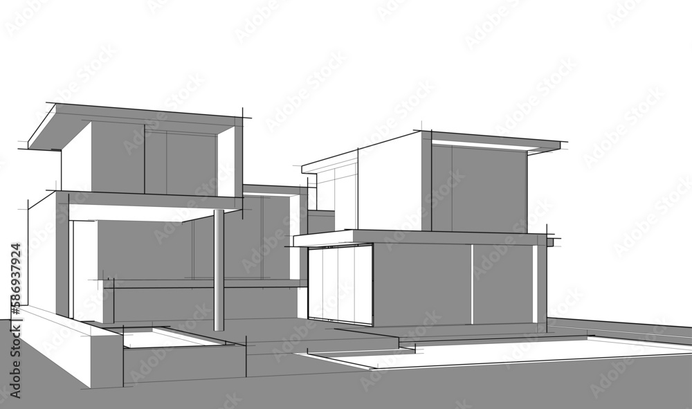 sketch of house sketch of house