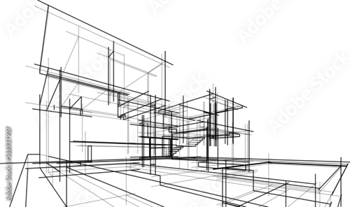 Fototapeta sketch of house