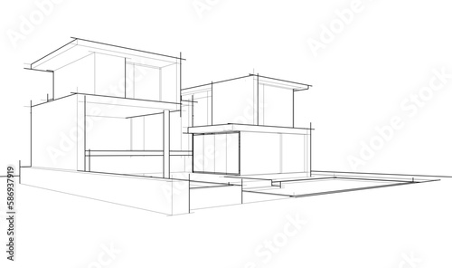sketch of house