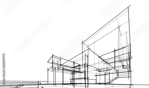 Fototapeta samoprzylepna sketch of house