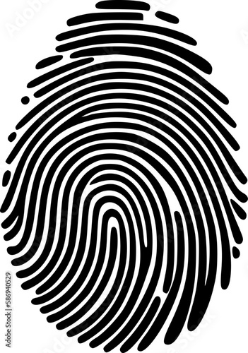 Fingerprint | Black and White Vector illustration