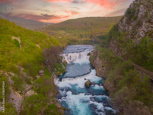  Strbacki buk  strbaki buk  waterfall is a 25 m high waterfall on the Una River. It is greatest waterfall in Bosnia and Herzegovina