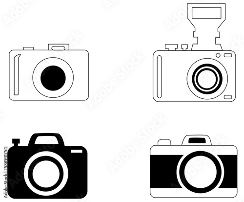 Line photo cameras icon vetor set . Photo , image , photography , camera , photographic apparatus , capture camera , photographic device , imaging equipment , visual recording instrument