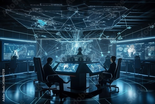 Futuristic Command Center with ChatGPT AI Collaboration