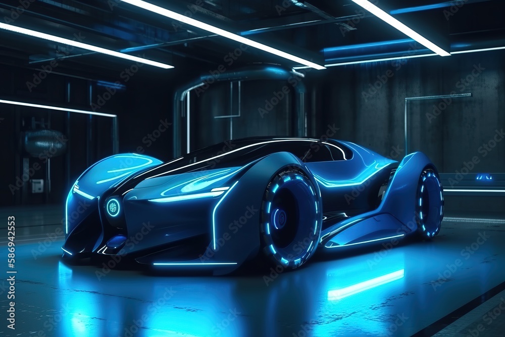 Obraz premium Futuristic car concept design by generative ai
