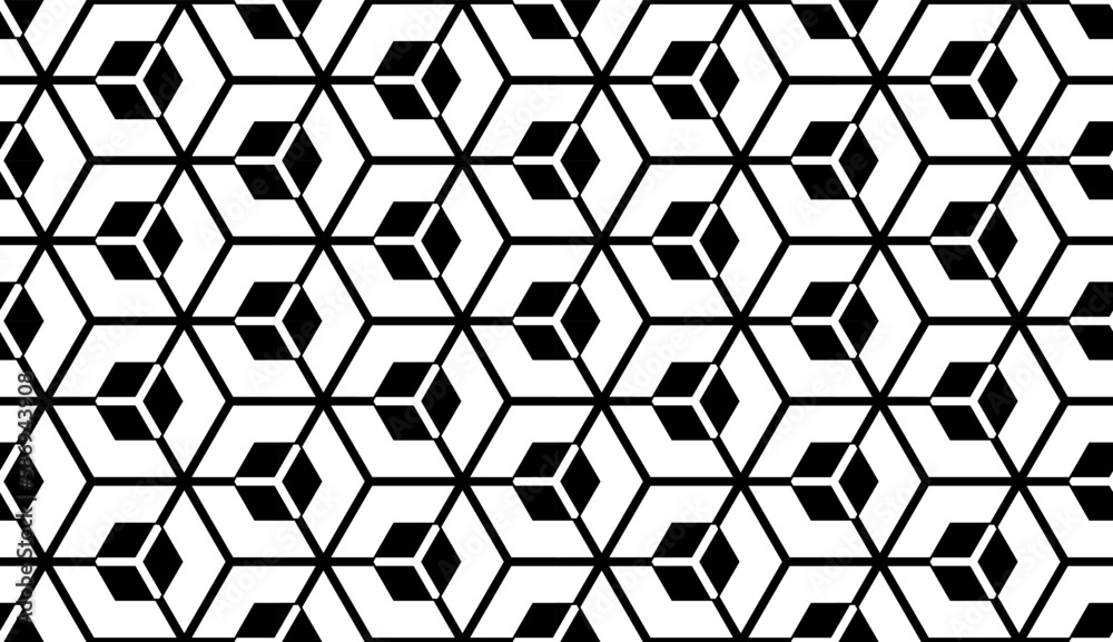Abstract Seamless Geometric Hexagons Pattern. Abstract Seamless Geometric Hexagons Pattern.