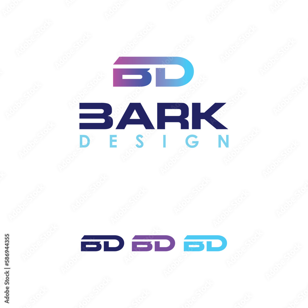 letter B D initial logo design colorful illustration template letter B D initial logo design colorful illustration template