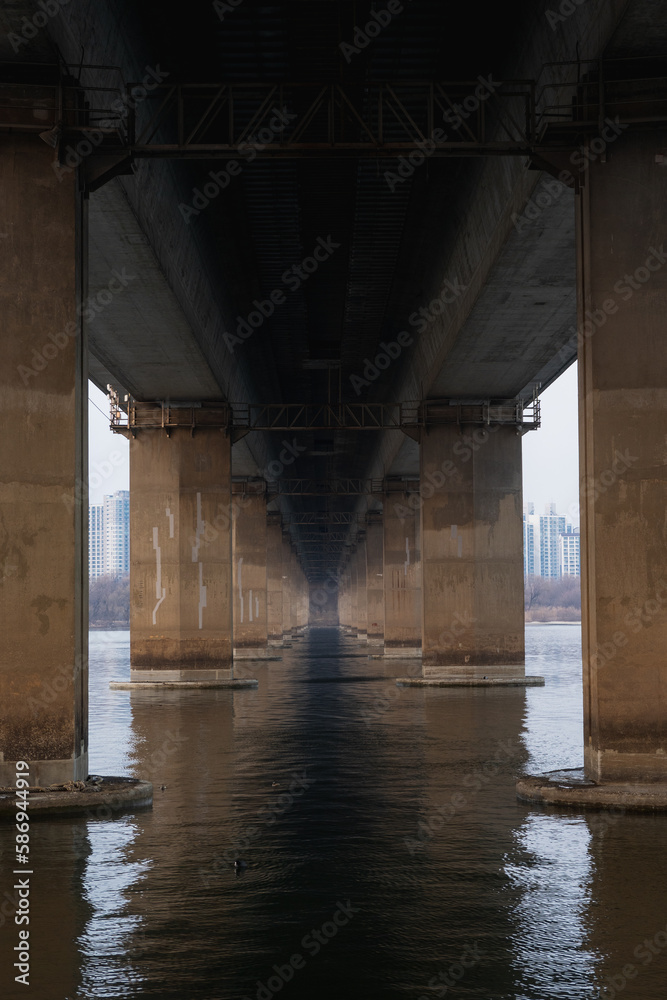 Nice view around Seogang Bridge at Yeouido Riverside park during winter evening at Yeongdeungpo , Seoul South Korea : 5 February 2023 Nice view around Seogang Bridge at Yeouido Riverside park during winter evening at Yeongdeungpo , Seoul South Korea : 5 February 2023