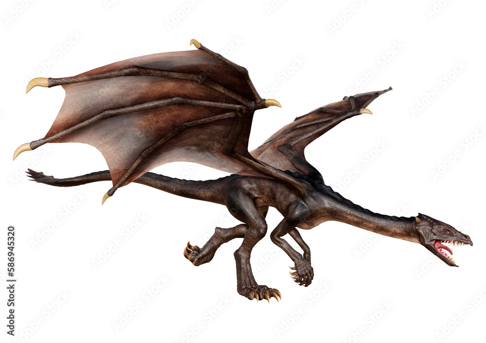 3D Rendering Fairy Tale Dragon on White 3D Rendering Fairy Tale Dragon on White