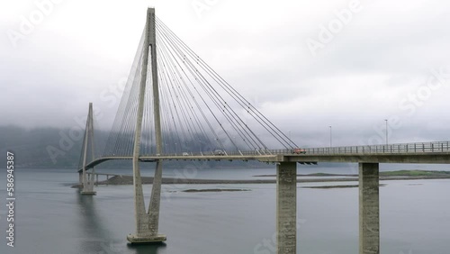 Tjeldsundbrua bridge connecting the mainland with the islands in Norway photo