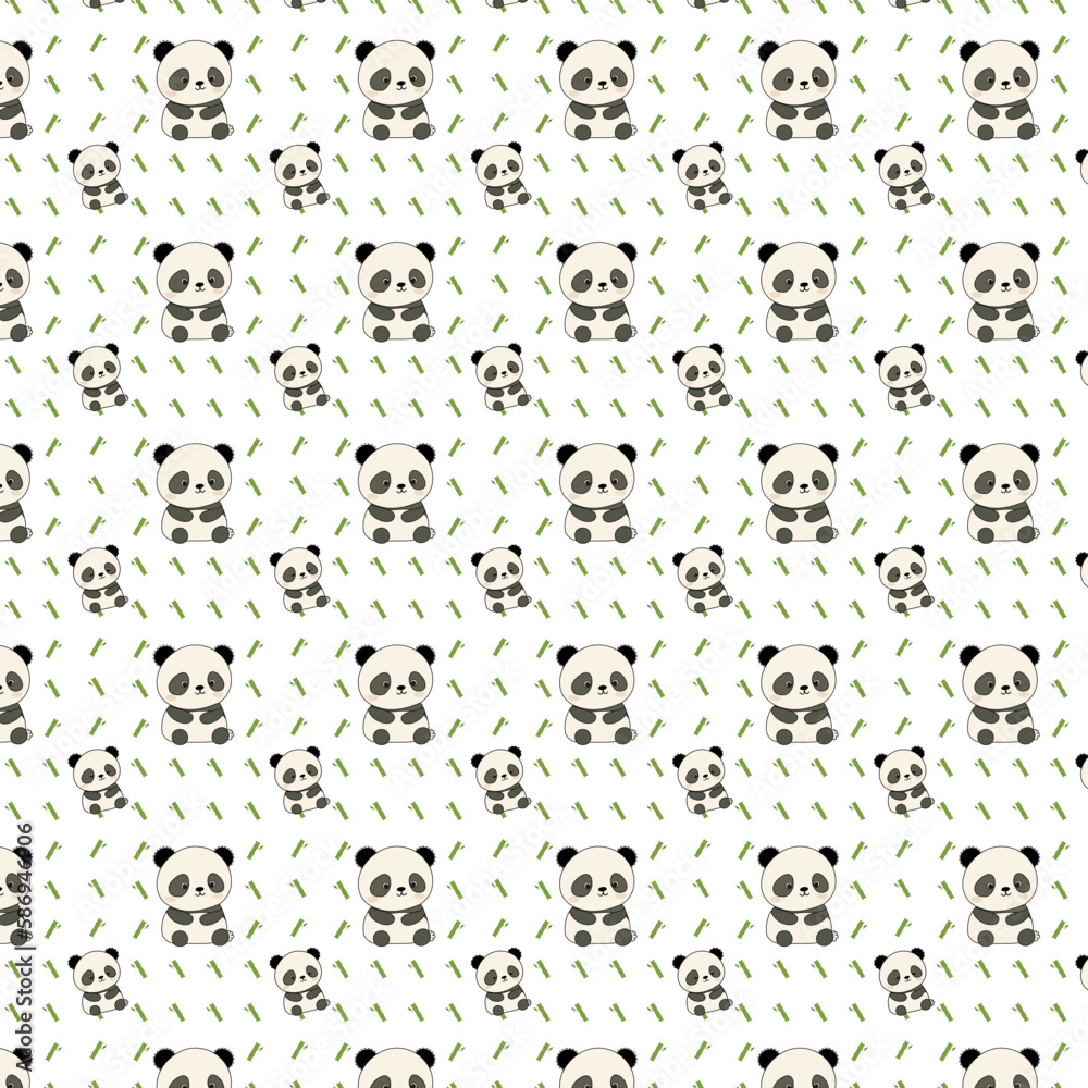 Cute bamboo panda pattern no BG