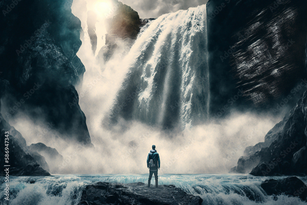 Thanks to great masses of water clouds will rise up from the gorge where the water is falling over the edge. Generative AI Thanks to great masses of water clouds will rise up from the gorge where the water is falling over the edge. Generative AI