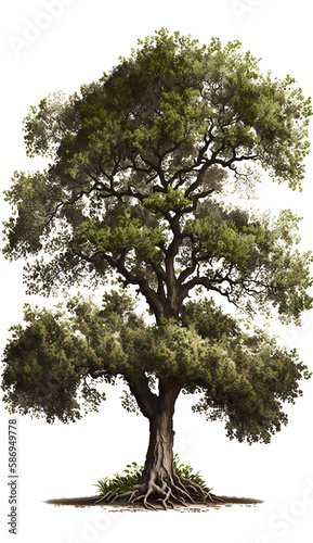 oak tree isolated on blank background PNG