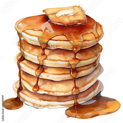 Wallpaper Mural stack of pancakes isolated on white background Torontodigital.ca