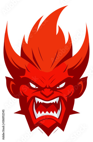 devil head with horns vector illustration