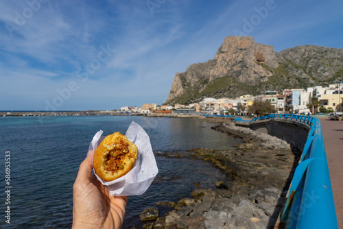 tipico cibo da strada a palermo photo