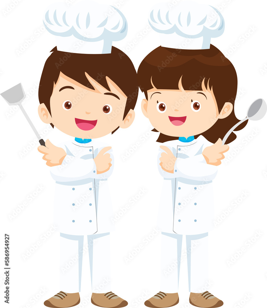 cute Cooking childrens. Little kids making food profession chef character cute Cooking childrens. Little kids making food profession chef character