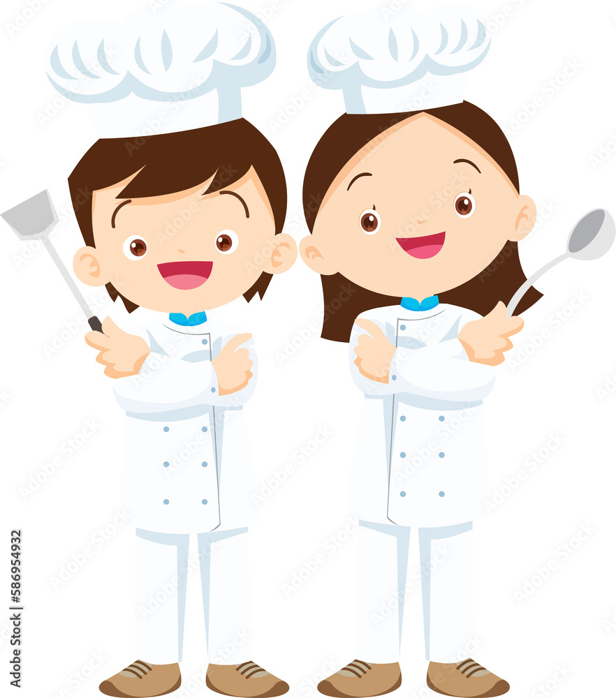 cute Cooking childrens. Little kids making food profession chef character cute Cooking childrens. Little kids making food profession chef character