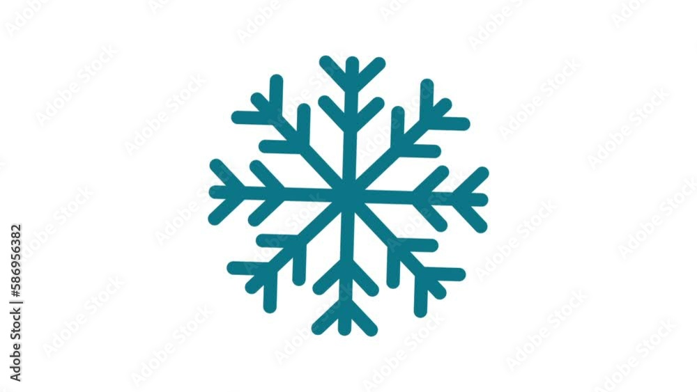 Snowflake on white background, Weather animated icon
Snowflake on white background, Weather animated icon