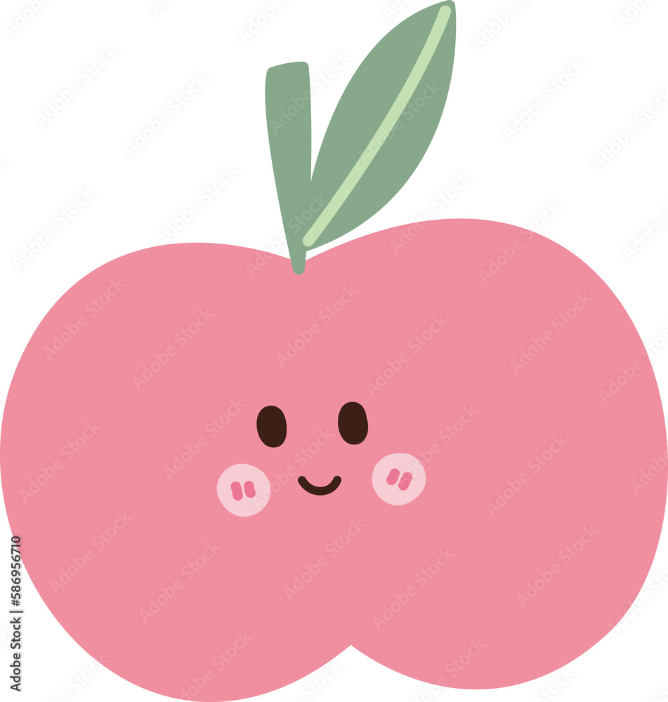 Healthy Fruit Apple hand drawn design in pastel colors Healthy Fruit Apple hand drawn design in pastel colors