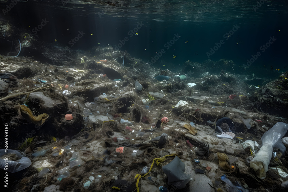 The Hidden Depths of Plastic Pollution: An AI-Generated Journey Beneath ...