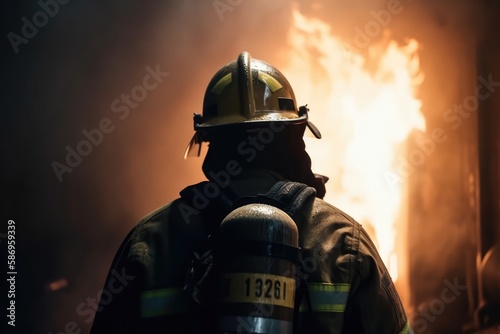 Firefighters at work, made with generated ai