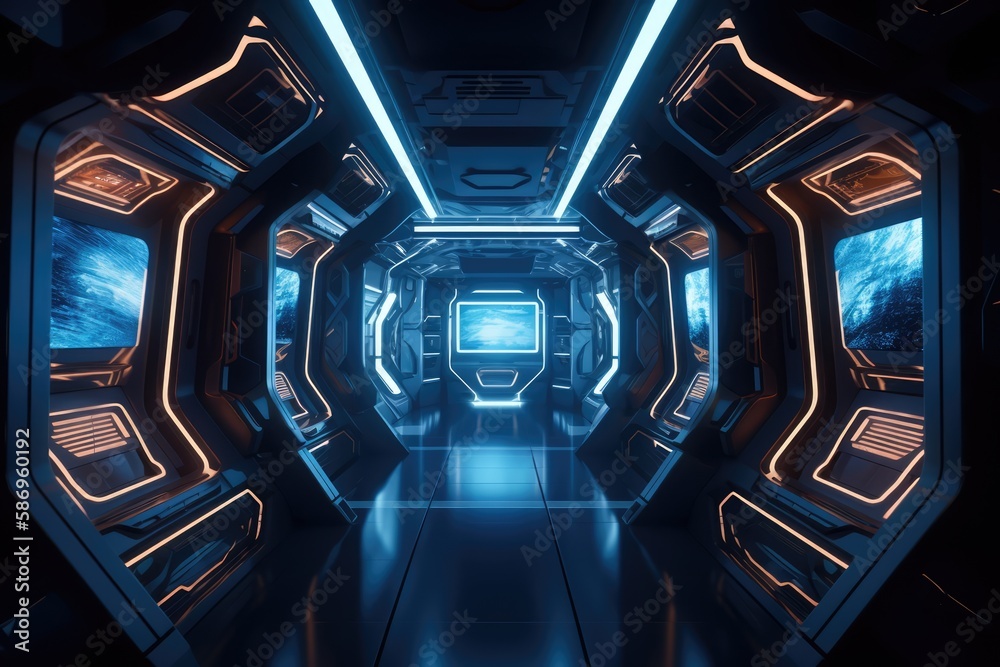 Fototapeta premium Inside a spaceshup , made with generated ai