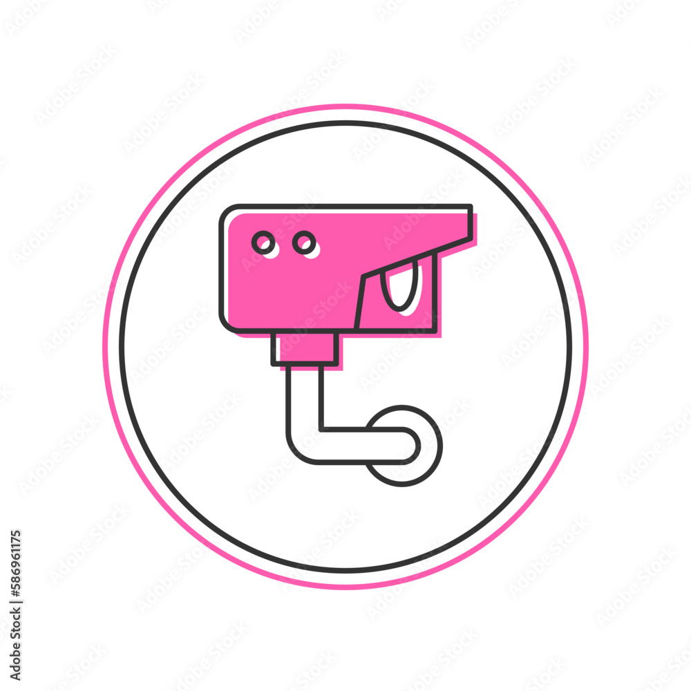 Filled outline Security camera icon isolated on white background. Vector Filled outline Security camera icon isolated on white background. Vector
