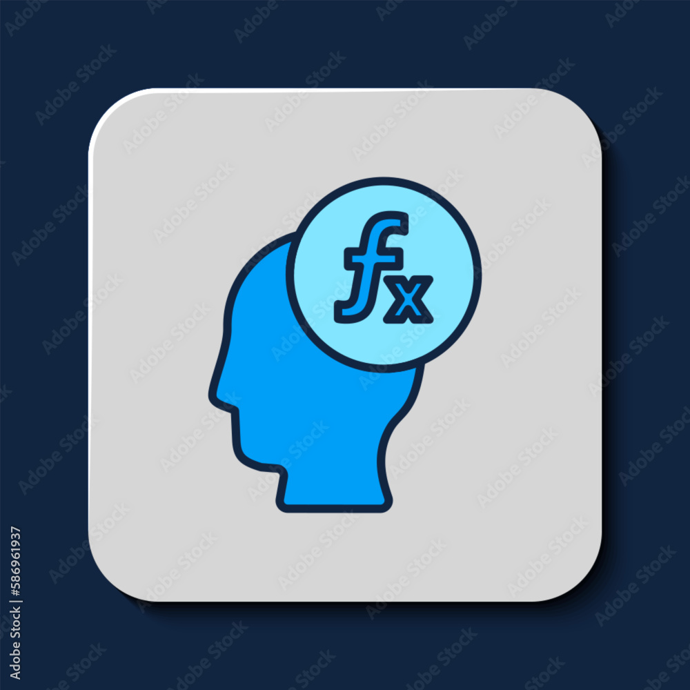 Filled outline Function mathematical symbol icon isolated on blue background. Vector Filled outline Function mathematical symbol icon isolated on blue background. Vector