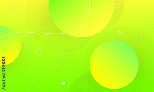 Abstract yellow and green background with circles. Eps10 vector